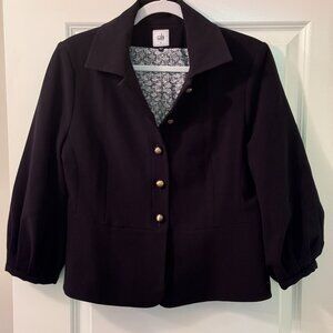 CAbi Black Abbot Blazer Jacket 3/4 Sleeve Size 8
